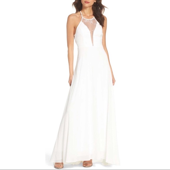 NWT Lulu’s Adella White Lace Maxi Dress - Picture 1 of 8